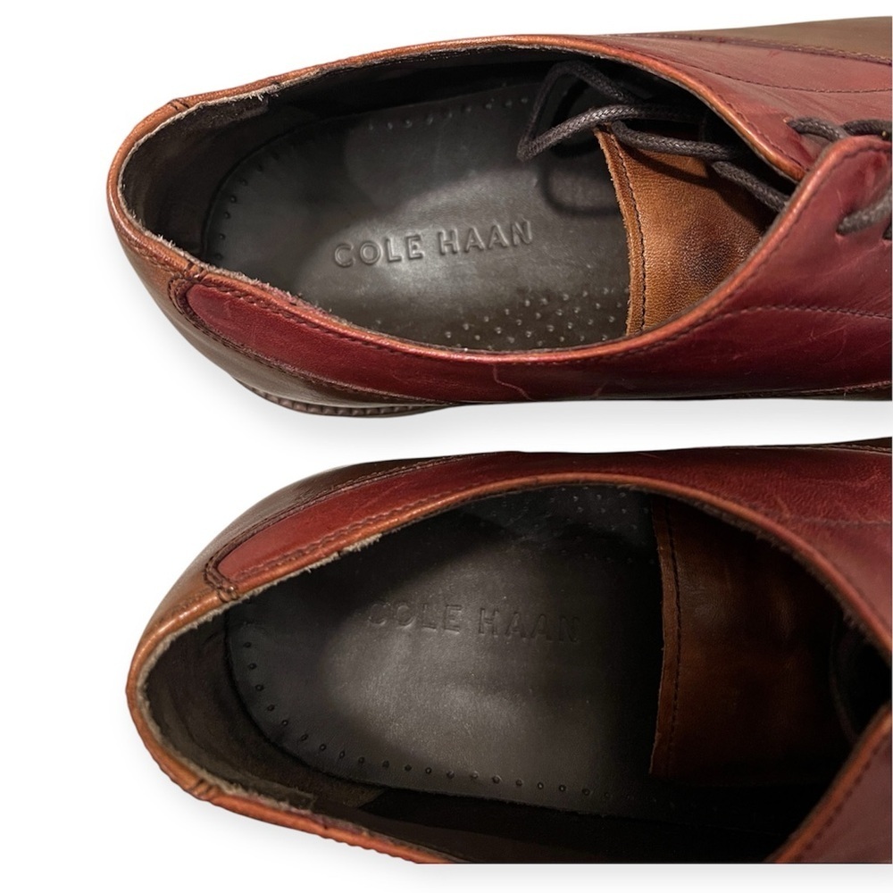 COLE HAAN Oxfords Tan-Brown-Burgundy Leather Dress Shoe- Size 10.5 - Picture 5 of 7